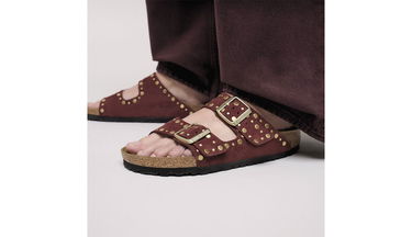 Кецове и обувки Birkenstock Arizona Rivet Suede Leather Regular Fit Sandals Бургунди | 1030329, 6