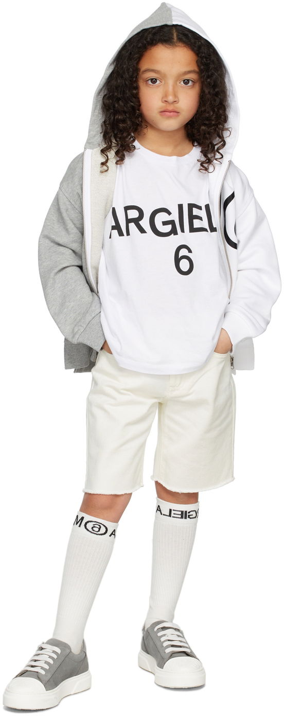 Къси панталони Maison Margiela MM6 Maison Margiela Kids Logo Denim Shorts Сиво | M60099-MM046, 0