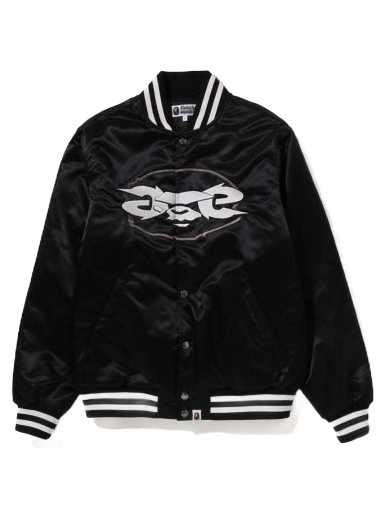 Яке BAPE Ape Relaxed Fit Nylon Varsity Jacket Черно | 1I80-141-002
