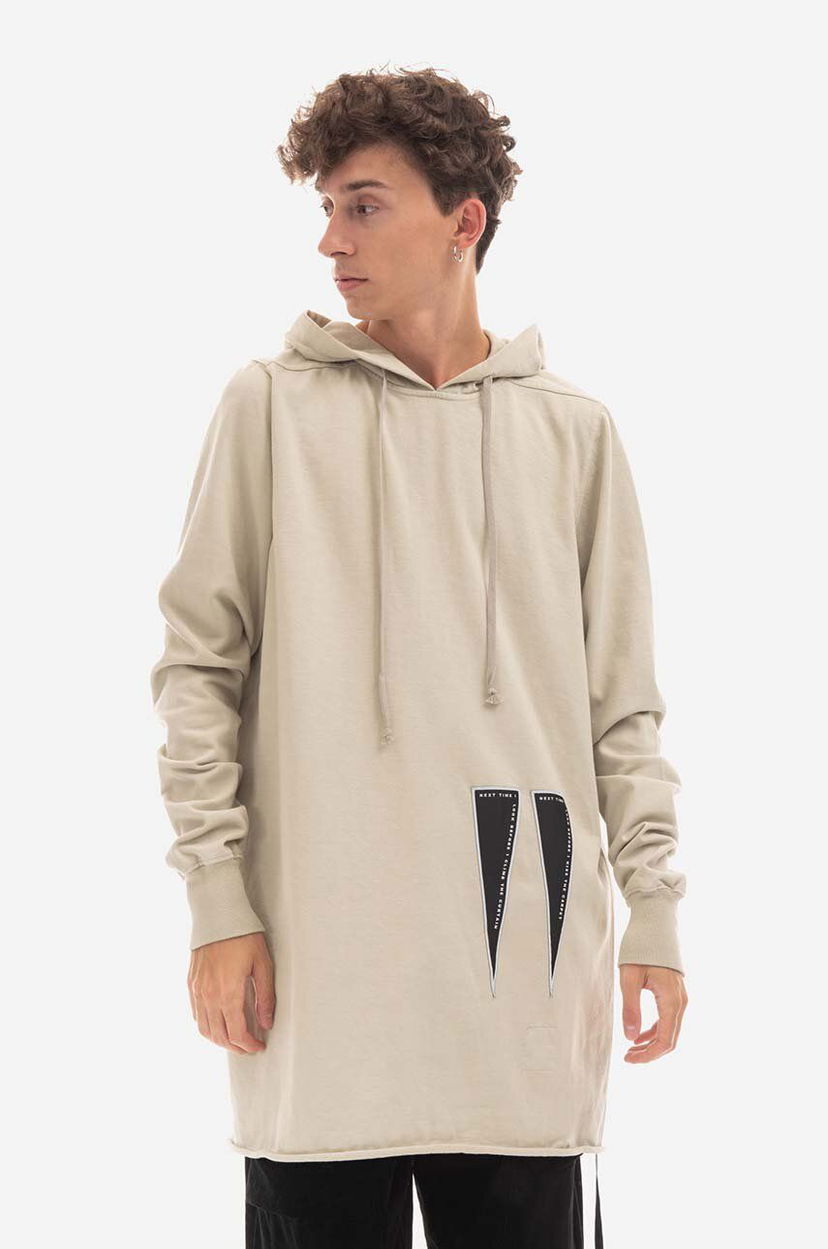 Суитчър Rick Owens Hoodie With Print Бежово | DU02B4285.RIGEH1.PEARL