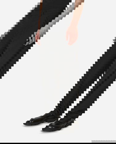 Панталони Off-White Embroidered Wool Slim Zip Trousers Black Черно | OMCA196S23FAB001 1000, 2