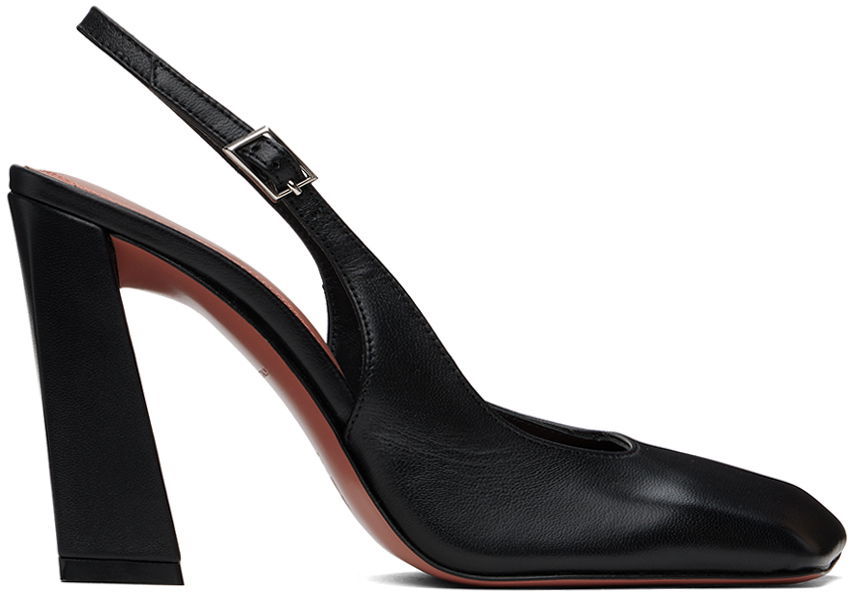 Кецове и обувки Amina Muaddi Amina Muaddi Sling Heels Черно | CHARLOTTE SLING BLOCK NAPPA, 0
