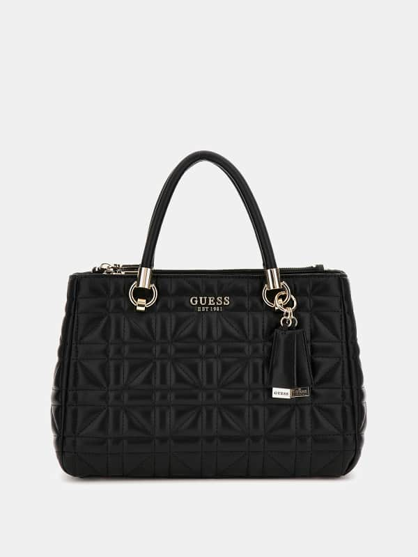 Дамска чанта GUESS Assia Quilted Handbag Черно | HWQG8499060