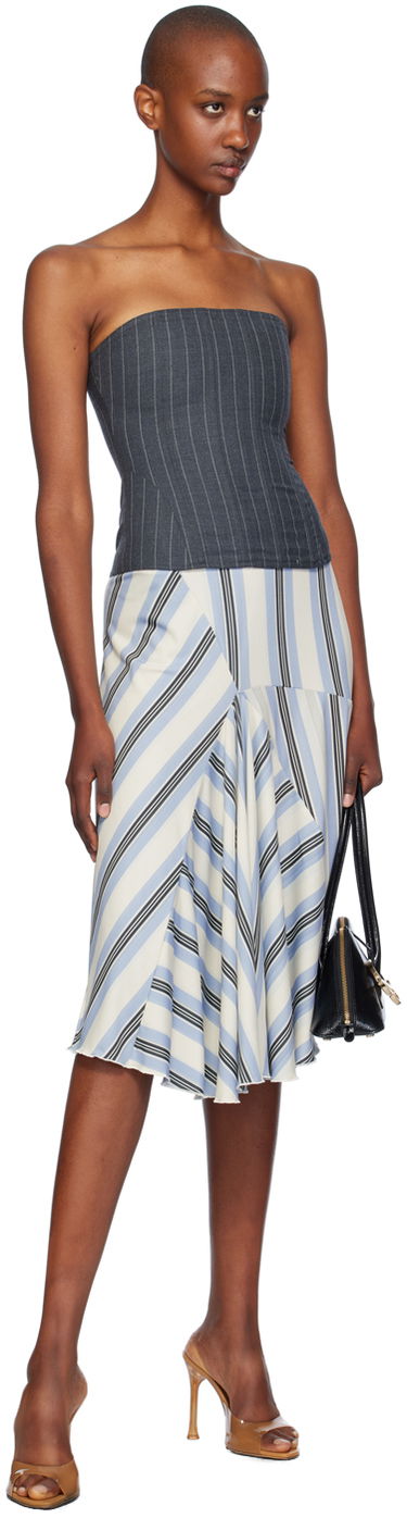 Потник Miaou Miaou Libra Pinstriped Corset Top Синьо | 7063PSWPSW, 3