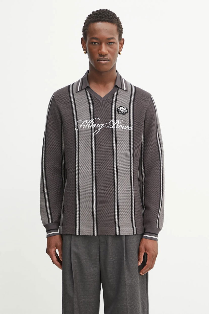 Фланелка Filling Pieces Filling Pieces Knit Football Jersey Сиво | 422574500148