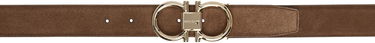 Колани FERRAGAMO Salvatore Ferragamo Double Gancini Suede Belt Кафяво | 781603, 0