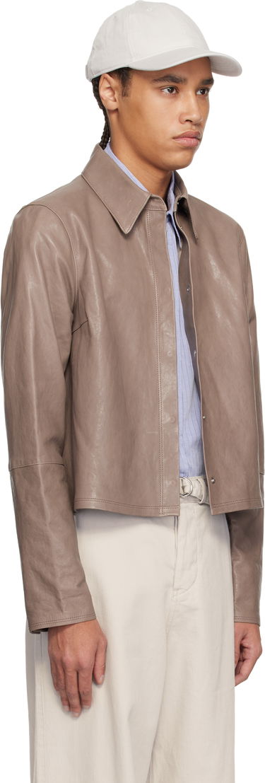 Яке OUR LEGACY Our Legacy Auto Leather Cropped Shirt Jacket Кафяво | W2259A7, 1
