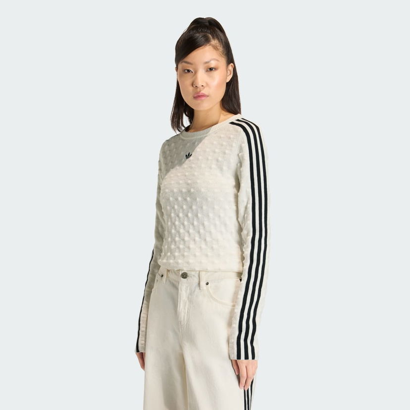 Пуловер adidas Performance ORIGINALS Slim Spike Knit Sweater Бяло | KS6461