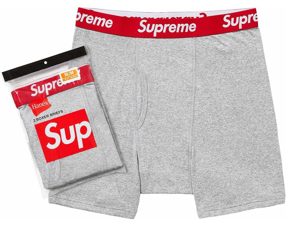 Боксерки Supreme Supreme x Hanes Boxer Briefs (2 Pack) Size M Сиво | SS24A13, 0