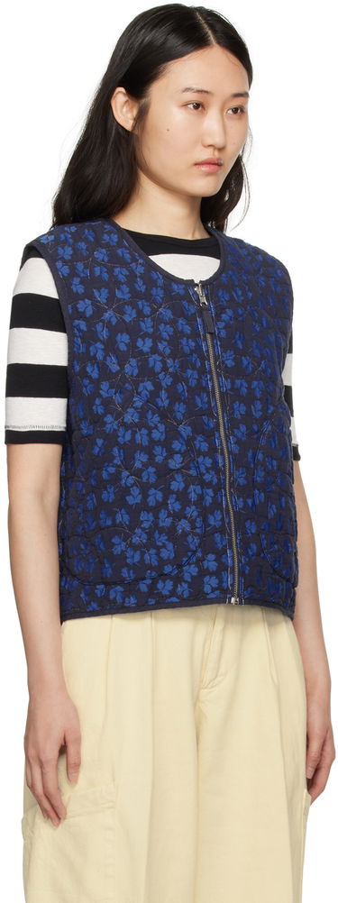 Жилетка YMC Reversible Quilted Floral Vest Синьо | Q5WAC, 1