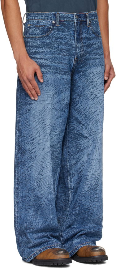 Дънки Alexander Wang Relaxed Graphic Print Jeans Синьо | 6DC3254830, 1