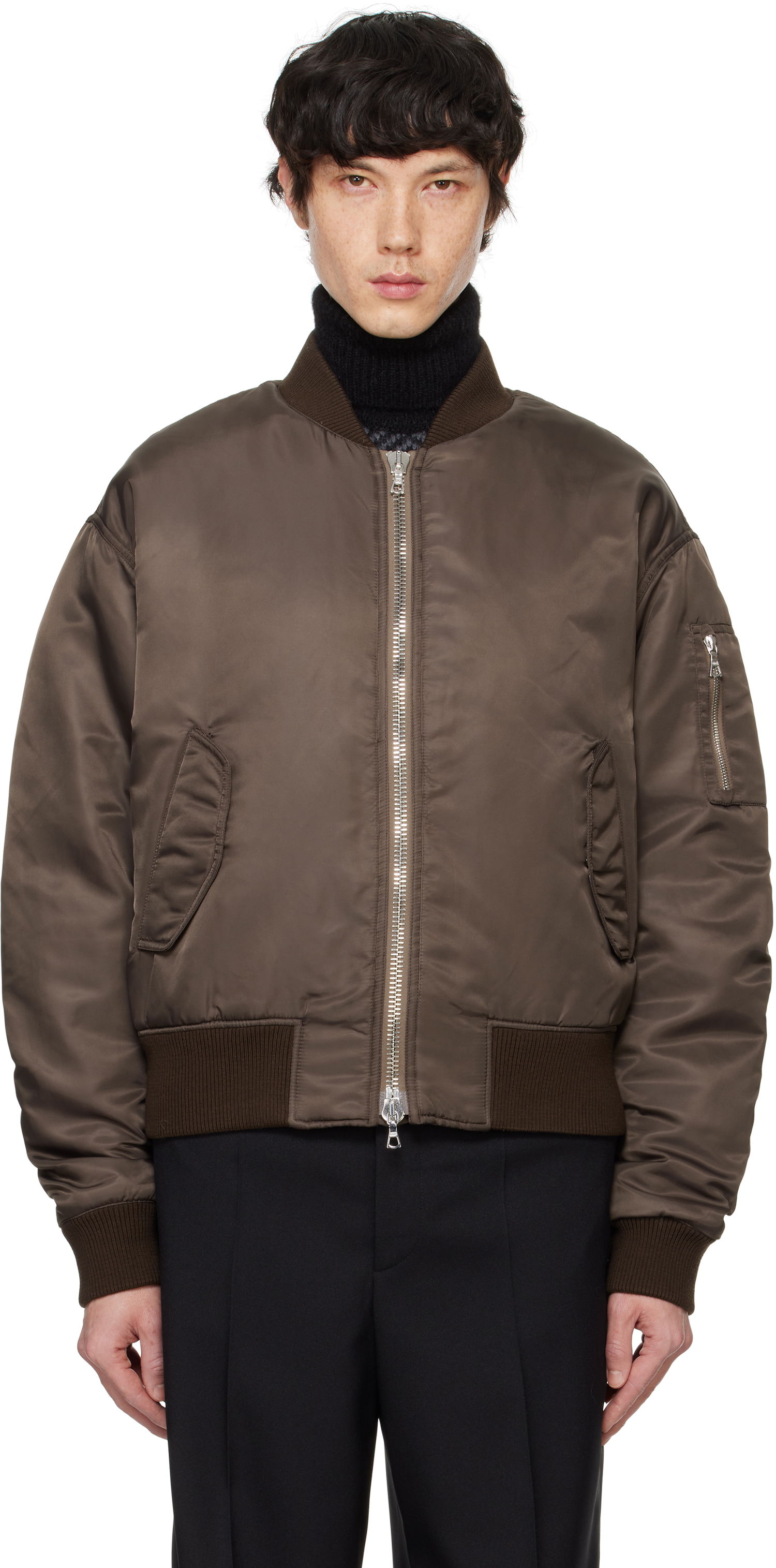 Яке бомбър Officine Générale Juno Bomber Jacket Кафяво | W24MOTW600, 0