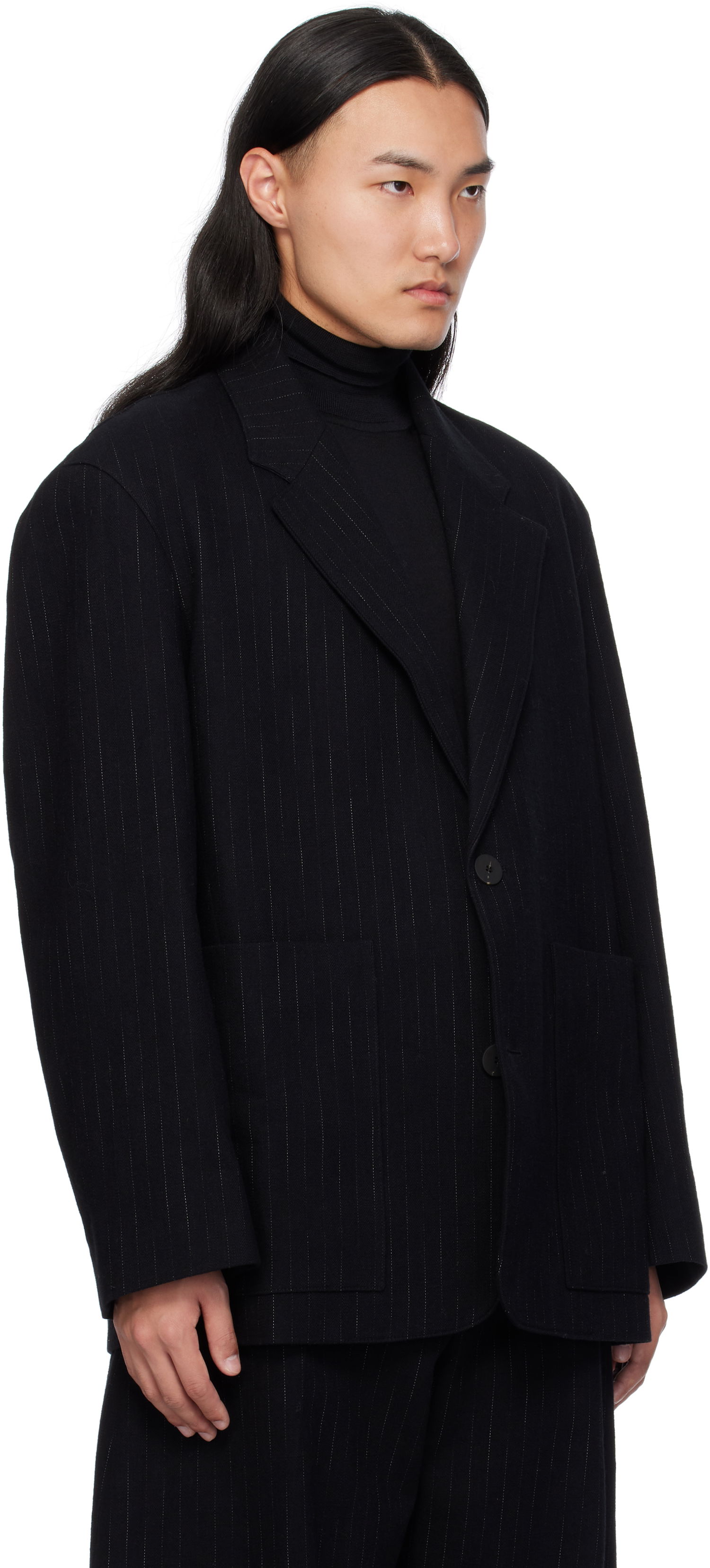 Яке Studio Nicholson Studio Nicholson Conde Pinstripe Blazer Черно | CONDE SNM - 1251, 1