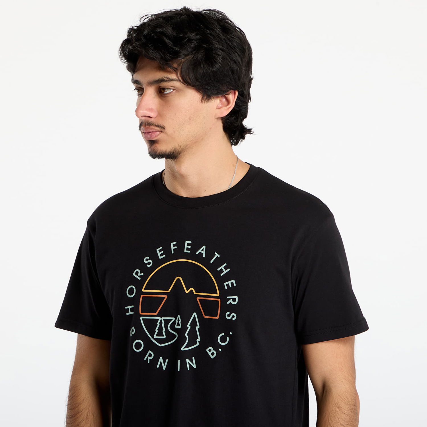 Тениска Horsefeathers Line Circle T-Shirt Черно | SM1392B, 1