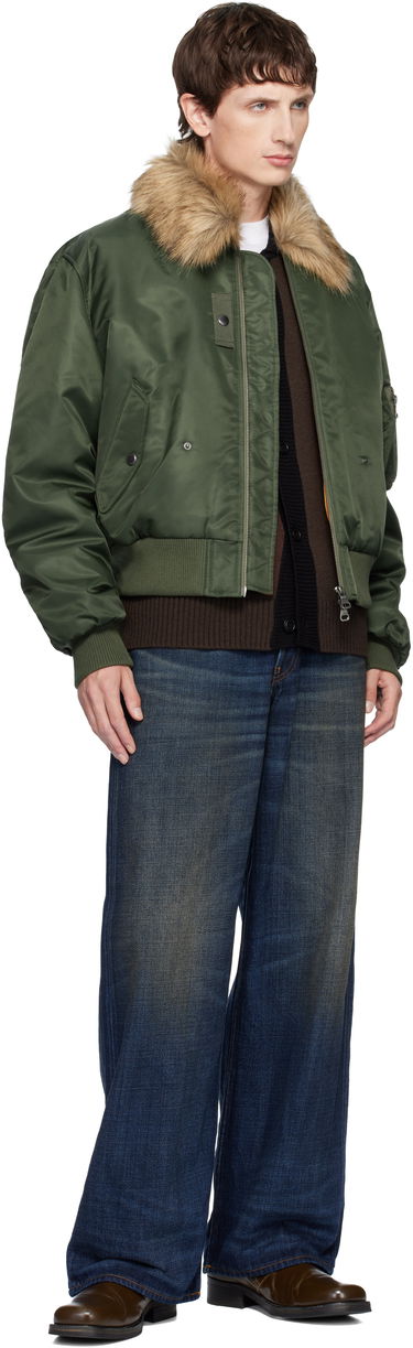 Яке бомбър Andersson Bell Fur Collar MA-1 Bomber Jacket Зелено | awa737u, 3