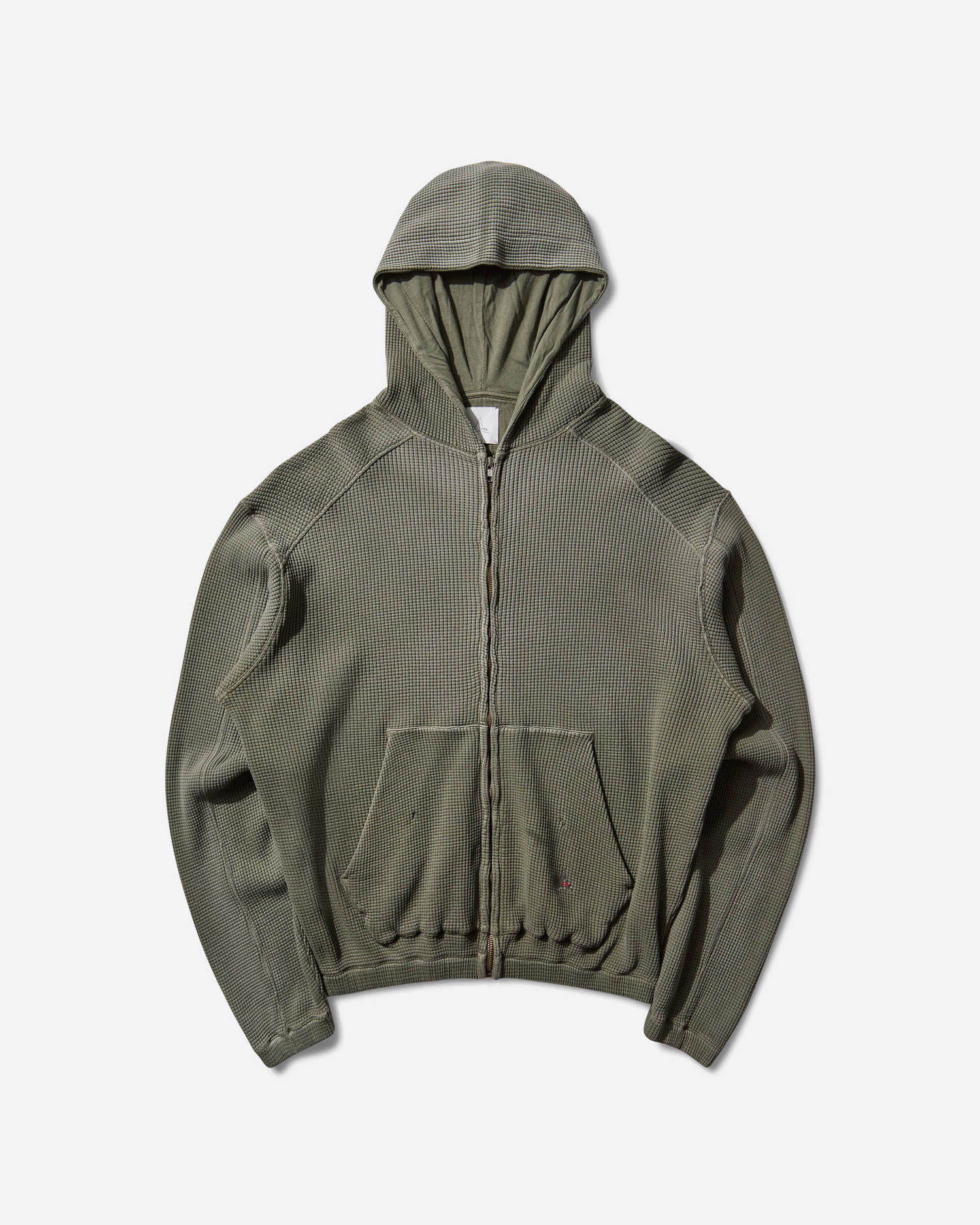 Суитчър ROA Sun Faded Waffle Zip Up Hoodie Зелено | RBMW0513FA340 GRN0012, 1