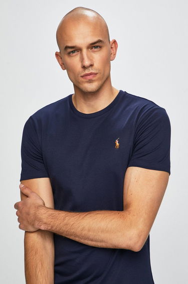 Тениска Polo by Ralph Lauren Cotton Custom Tee Тъмно синьо | 710740727003, 3