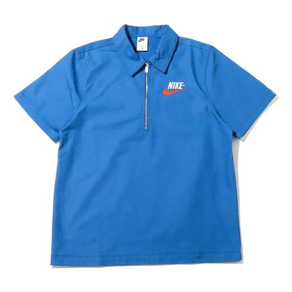 Поло тениска Nike Half Zipper Short Sleeve Polo Shirt Синьо | DM5284-407