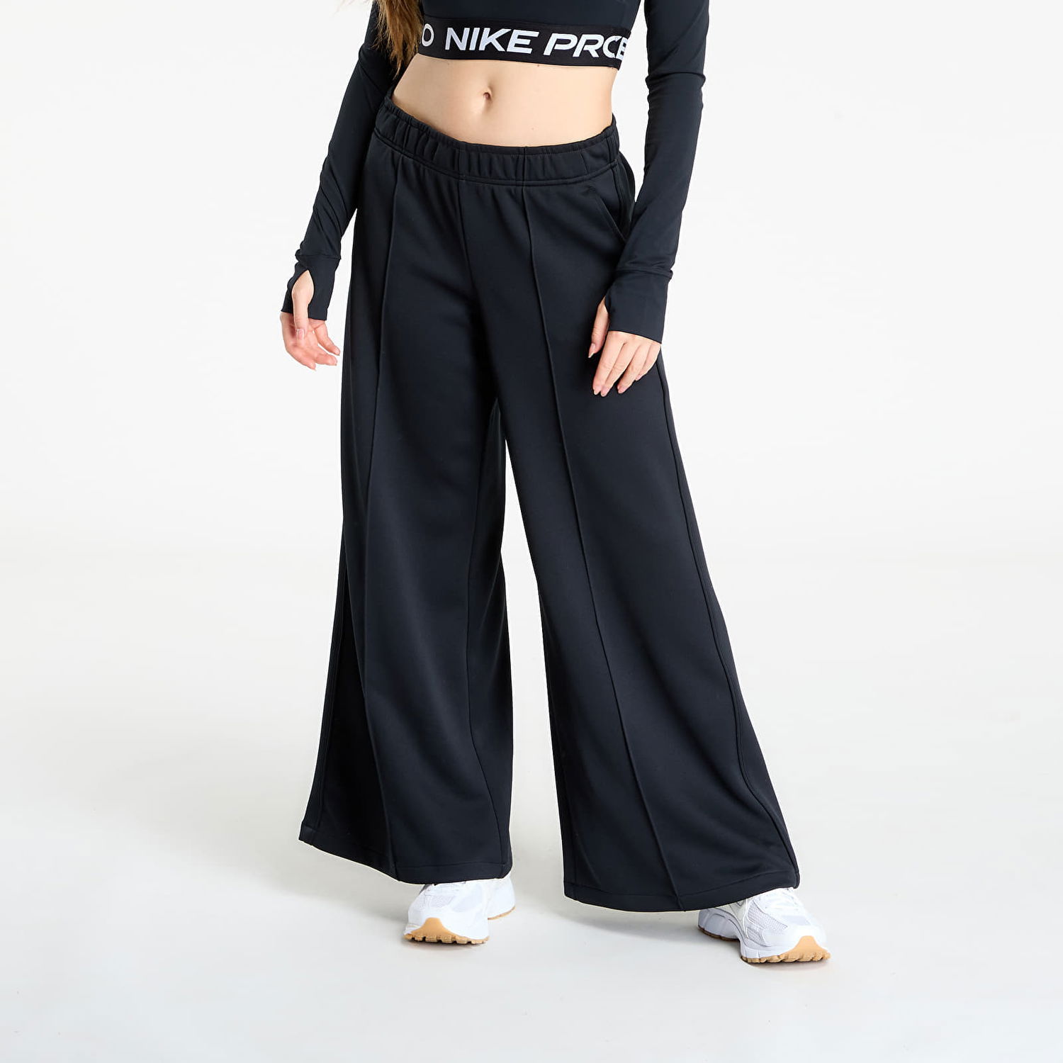 Спортни панталони Nike Sportswear Mid-Rise Wide-Leg Track Pants Черно | IH8514-010, 0