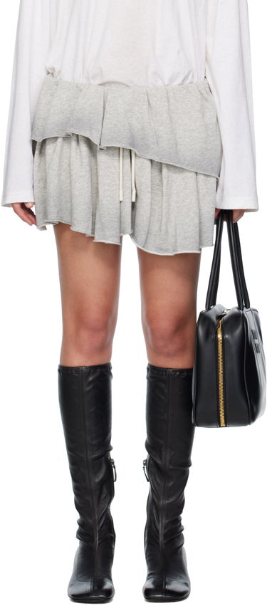 Пола Acne Studios Acne Studios Layered Fleece Mini Skirt Сиво | AF0540-, 0