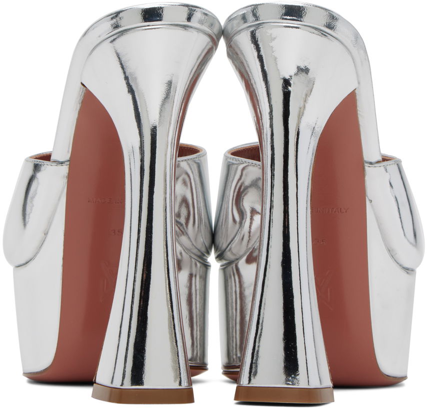 Грижа за обувките Amina Muaddi Amina Muaddi Dalida Heeled Platform Sandals Металик | DALIDA SANDAL PLATEAU MIRROR, 1