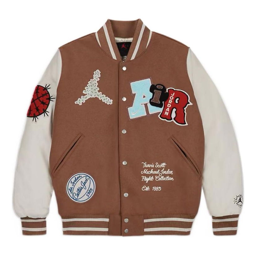 Яке бомбър Jordan Travis Scott Varsity Jacket Кафяво | DO4103-256