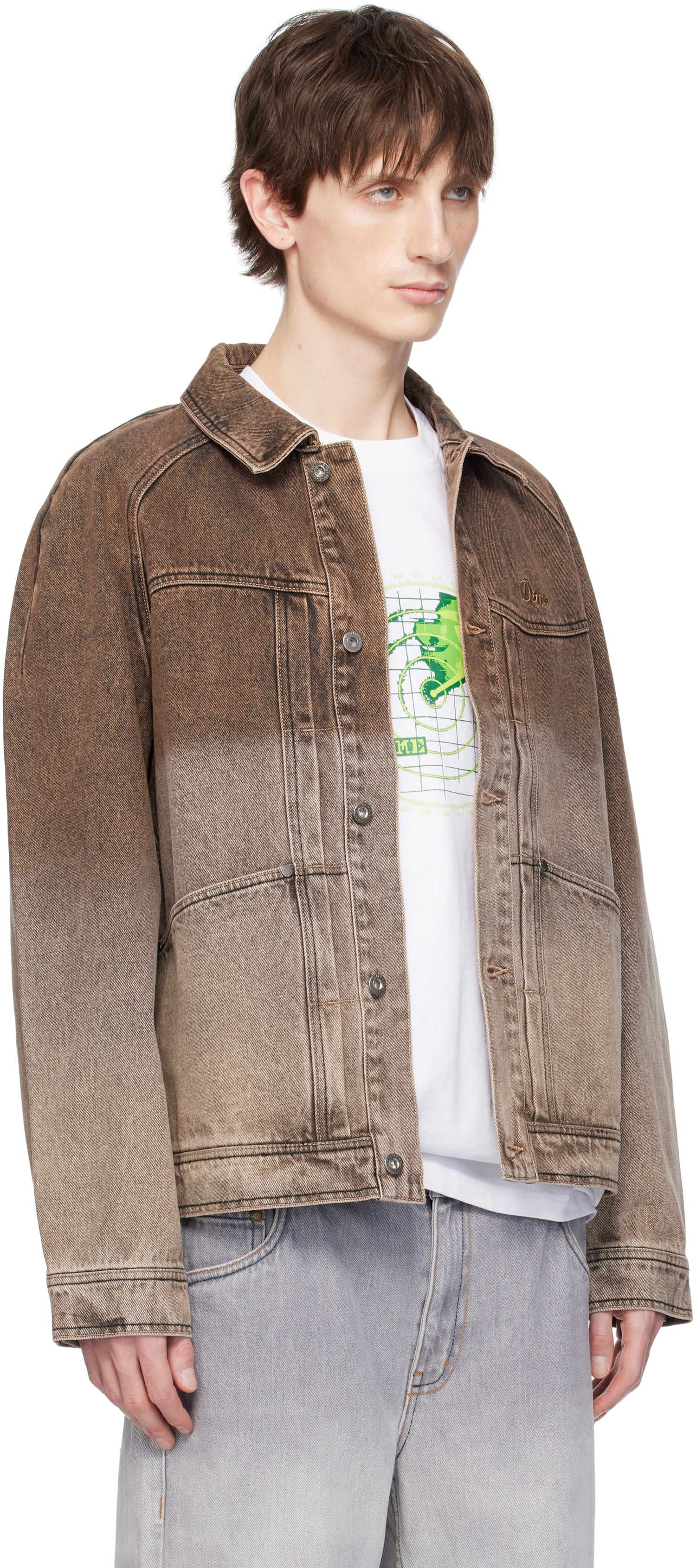 Яке Dime Dime Gradient Denim Jacket Кафяво | DIMESP253BRW, 1