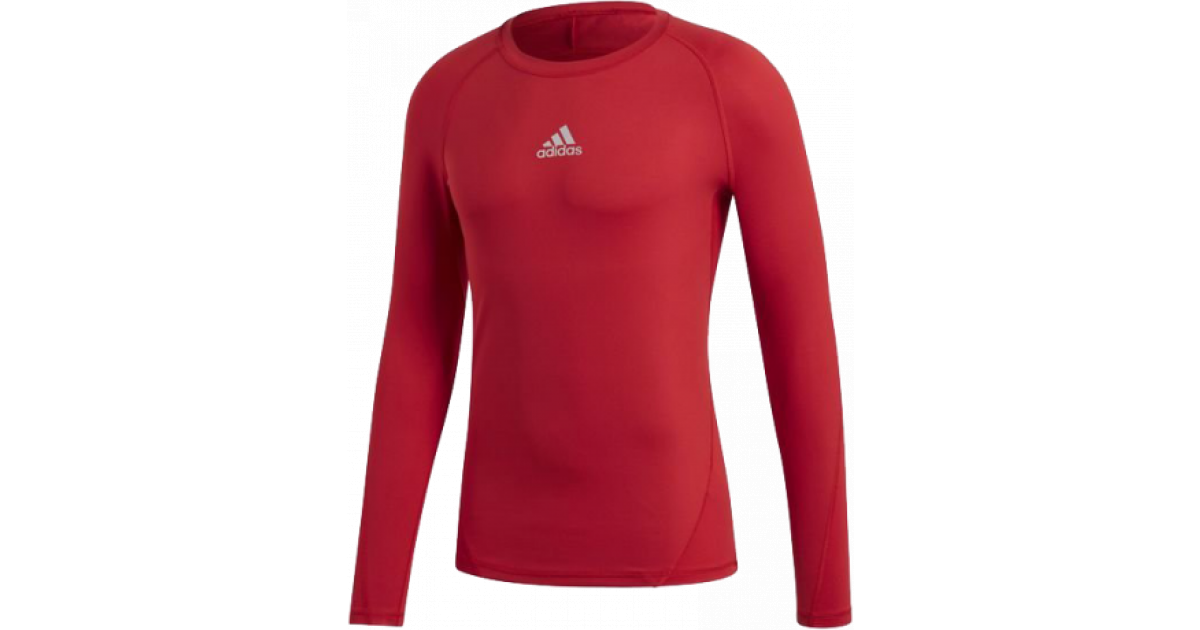 Риза adidas Originals Alphaskin Long Sleeve Compression Shirt Червено | cw7321, 1
