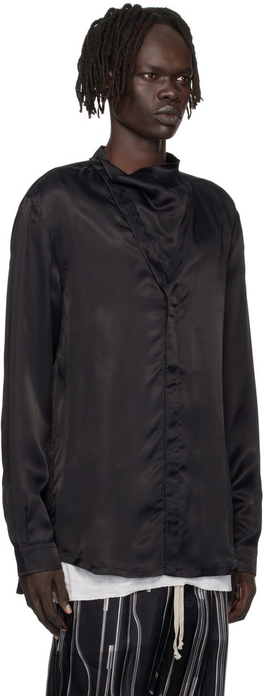 Риза Rick Owens Rick Owens Concordians Island Satin Shirt Черно | RU02E1299 HSCH, 1