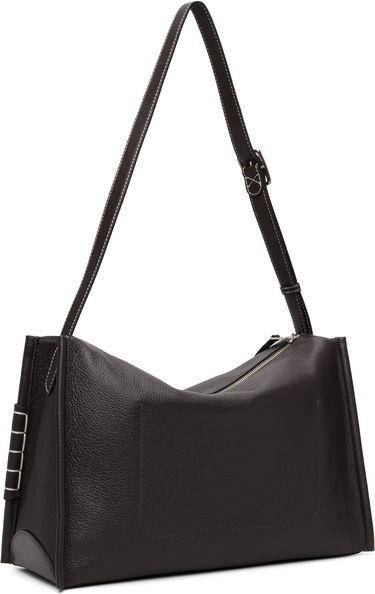 Чанта през рамо JW Anderson JW Anderson Pebbled Leather Messenger Loafer Bag with Square Accents Кафяво | HB0749-LA0377, 2