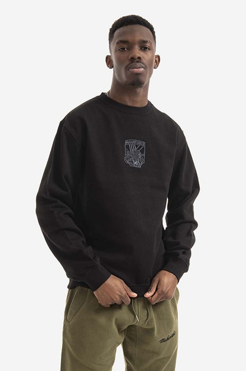 Суитчър Maharishi Embroidered Crew Sweatshirt Черно | 8075.BLACK