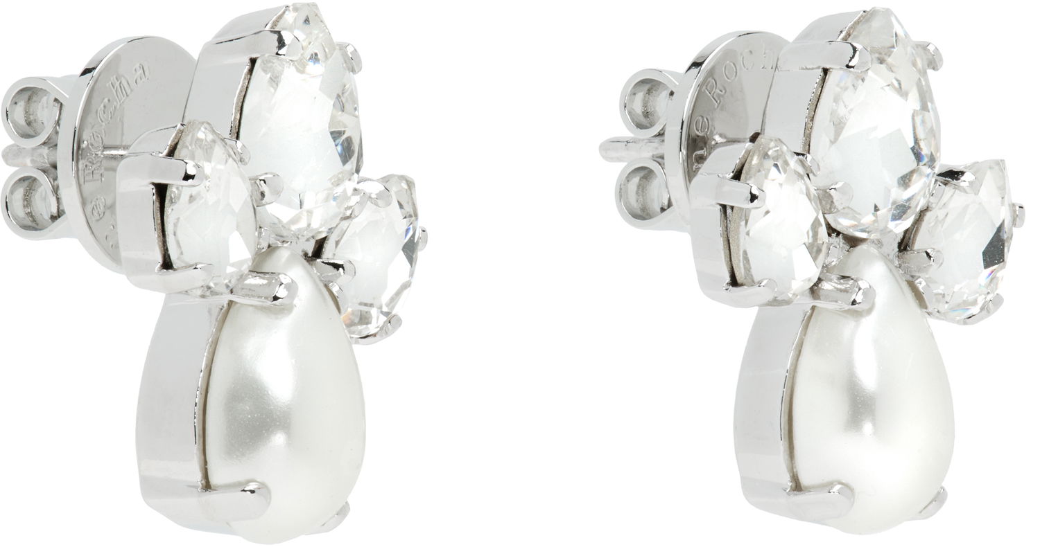 Обеци Simone Rocha Simone Rocha Victorian Faux-Pearl & Crystal Floret Stud Earrings Бяло | ERG536 0906, 1