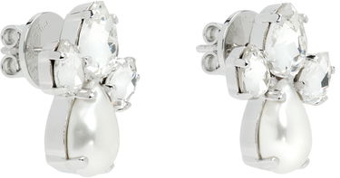 Обеци Simone Rocha Simone Rocha Victorian Faux-Pearl & Crystal Floret Stud Earrings Бяло | ERG536 0906, 1