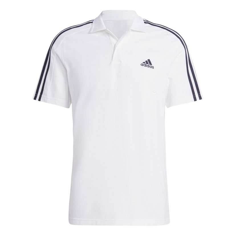 Поло тениска adidas Performance 3-Stripes Polo Shirt Бяло | IC9312