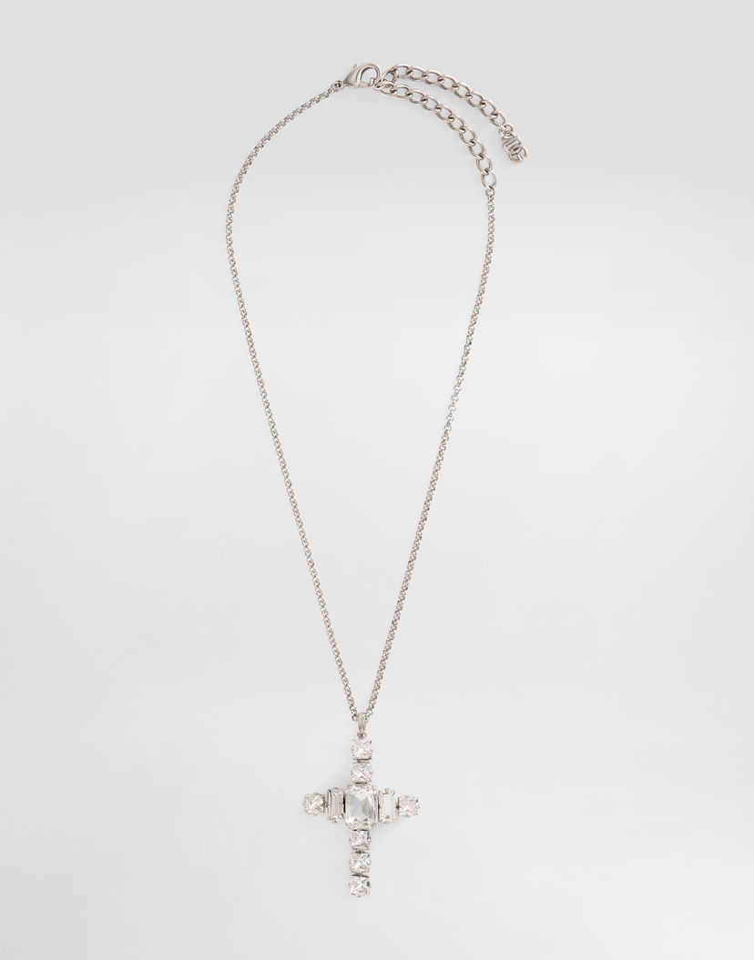 Колие Dolce & Gabbana Dolce & Gabbana Rhinestone Cross Pendant Necklace Металик | WNR8S8W111187655