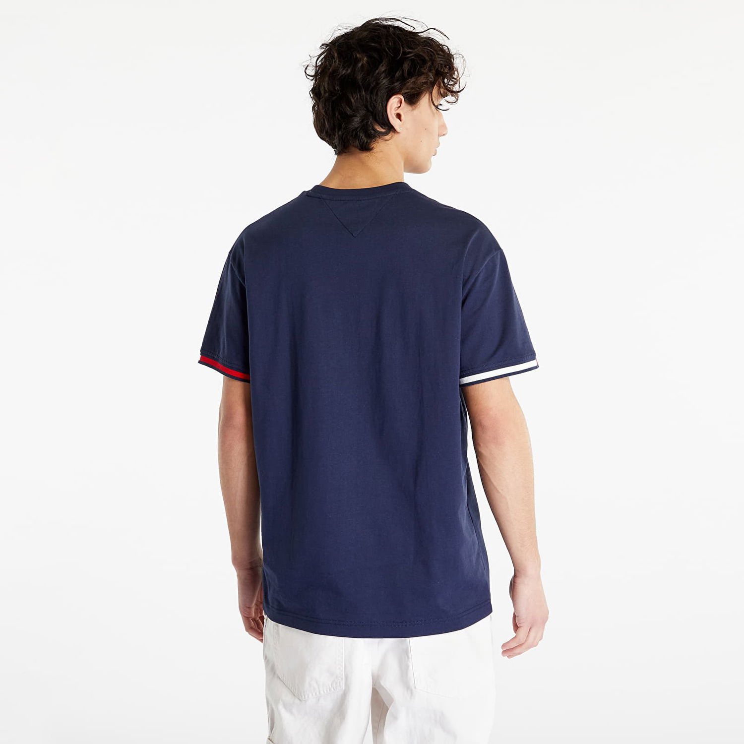 Тениска Tommy Hilfiger Relaxed Flag Cuff Te T-Shirt Тъмно синьо | DM0DM16328 C87, 1