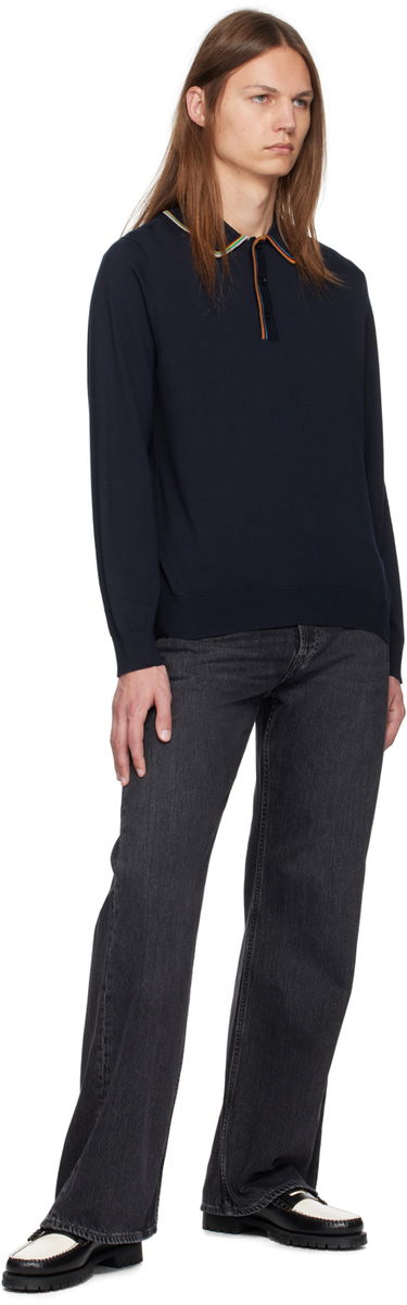 Пуловер Paul Smith Paul Smith Signature Stripe Long Sleeve Polo Тъмно синьо | M1R-271Y-N02419-49, 3