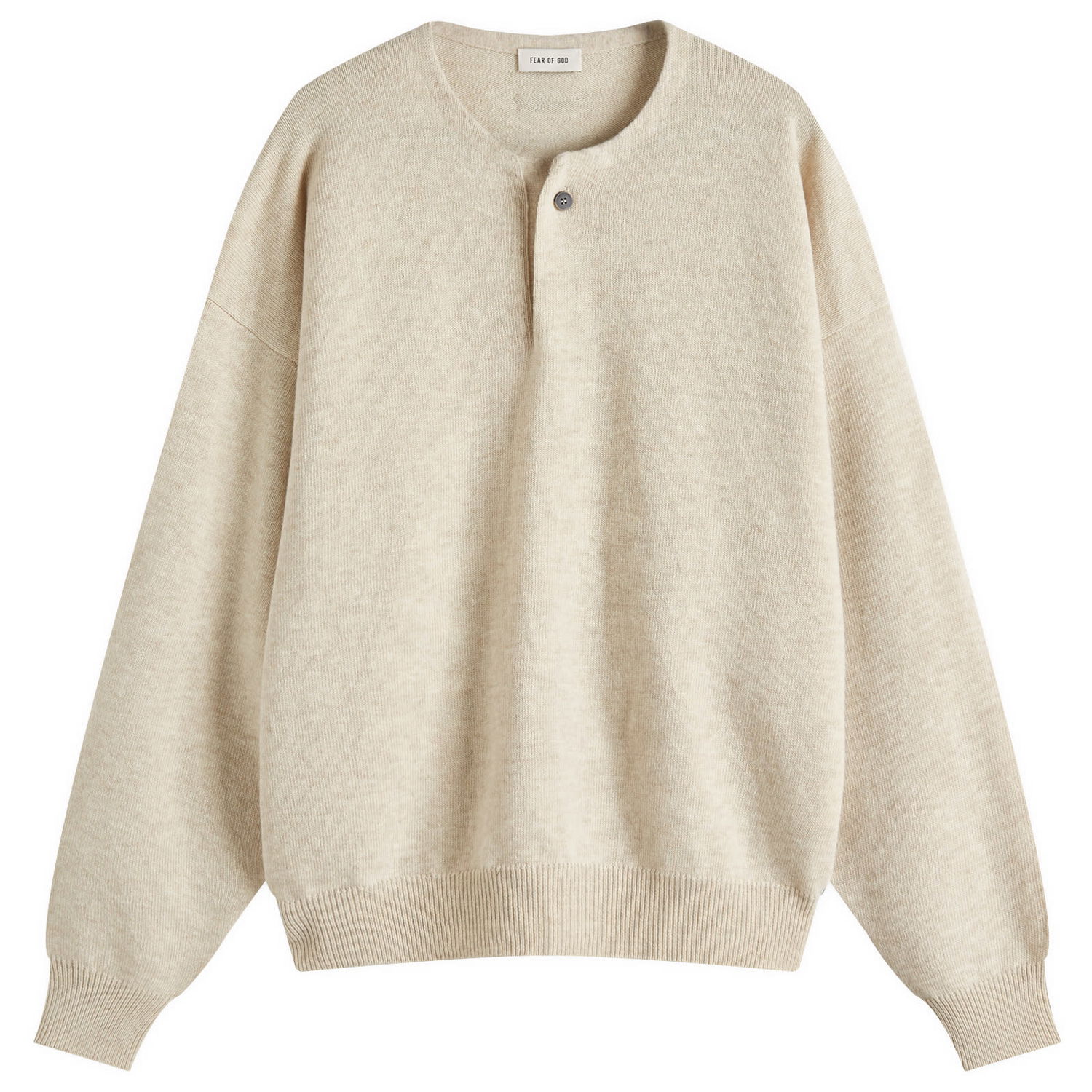 Пуловер Fear of God Fear Of God Henley Fine Knit Sweater Бежово | FGE220-2041LAW-277, 0