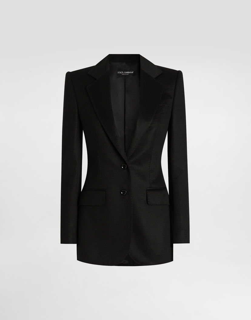 Яке Dolce & Gabbana Dolce & Gabbana Single-Breasted Silk and Cashmere Jacket Черно | F29KNTGDDC0N0000