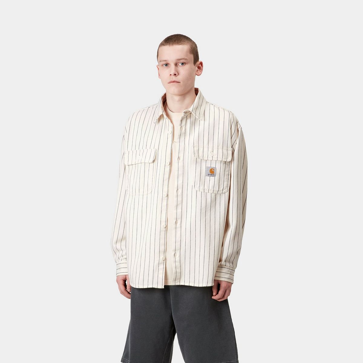 Риза Carhartt WIP Carhartt WIP Hendry Striped Shirt Jacket Бяло | I034827_6, 0