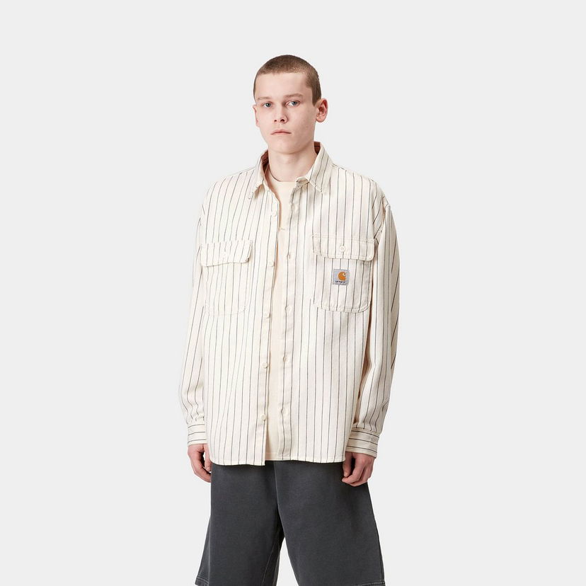 Риза Carhartt WIP Carhartt WIP Hendry Striped Shirt Jacket Бяло | I034827_6
