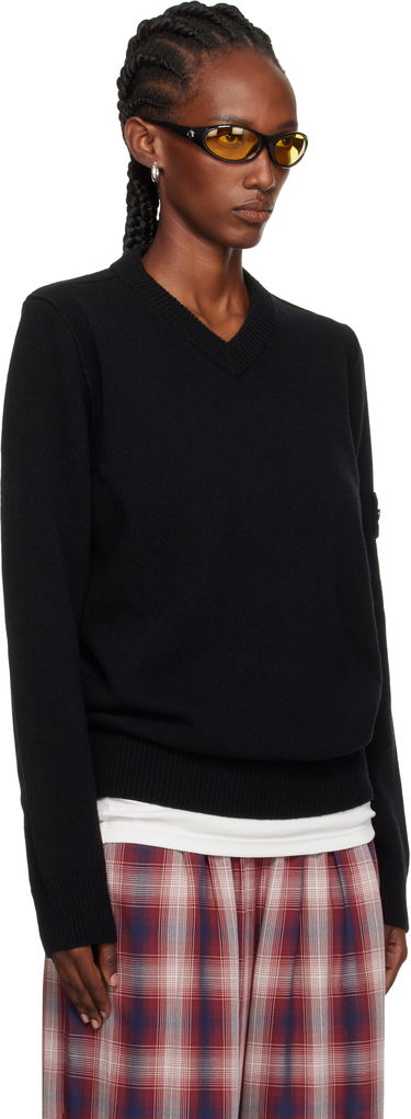 Пуловер Stone Island Stone Island Lambswool V-Neck Sweater Черно | K2S15 5100033 S00A3, 1