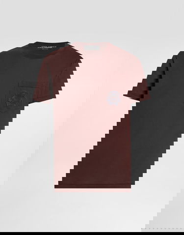 Тениска Dolce & Gabbana Cotton T-shirt with Crest Embroidery and Pocket Кафяво | G8RA2ZG7PZEM5039, 0