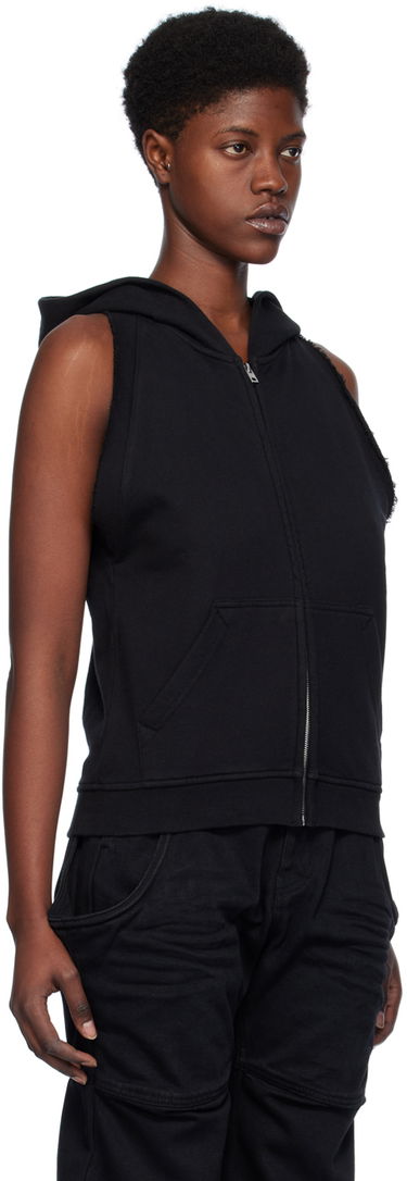Суитчър We11done We11done Sleeveless Zip-Up Hoodie Черно | WD-TJ0-24-756-W-BK, 1