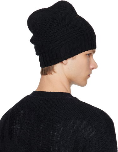 Шапка Ann Demeulemeester Ann Demeulemeester Edon Destroyed Seed Stitch Beanie Черно | B0013176-KN071-099, 2
