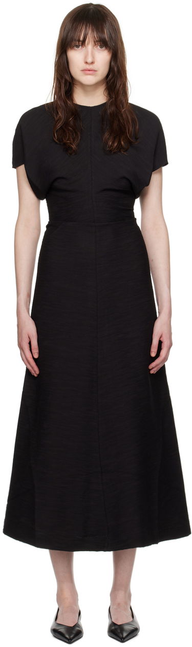 Pокля TOTEME TOTEME Slouch Waist Maxi Dress Черно | 243-WRD1103-FB0199, 0