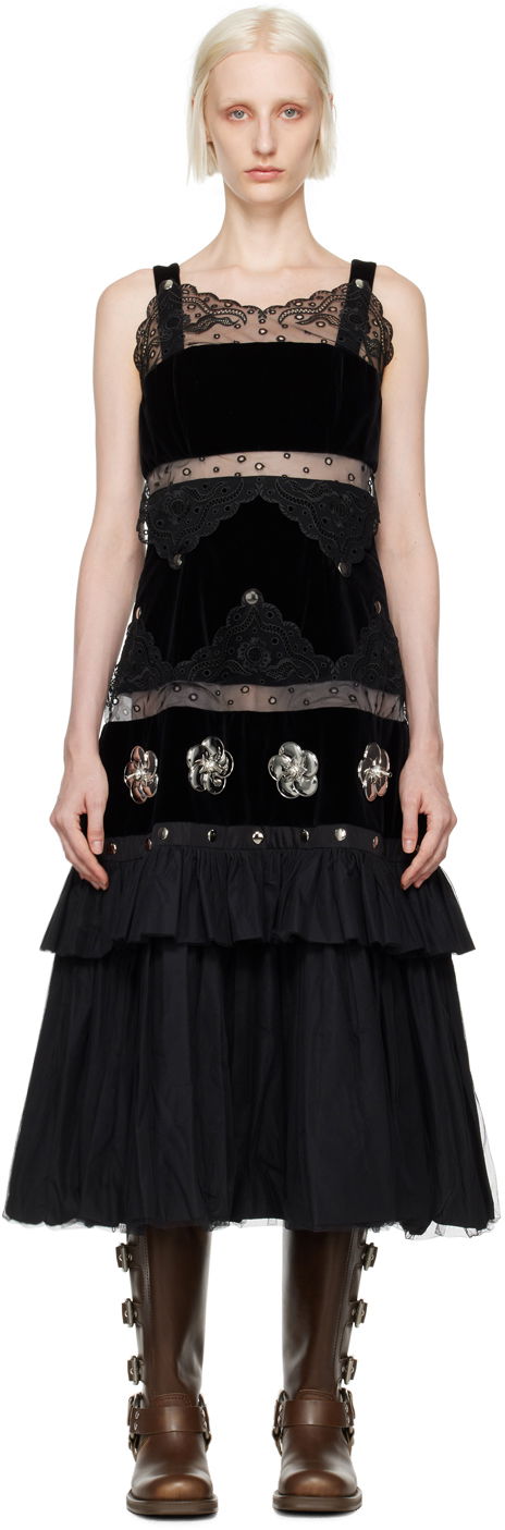 Pокля Chopova Lowena Chopova Lowena Combo Midi Dress Черно | 1251, 0