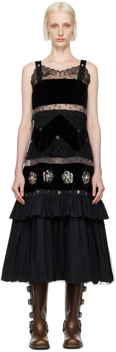 Pокля Chopova Lowena Chopova Lowena Combo Midi Dress Черно | 1251, 0