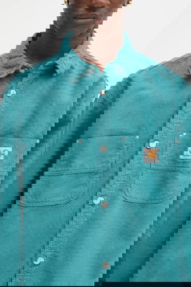 Риза Carhartt WIP Walter Linen Blend Relaxed Classic Collar Shirt Тюркоазено | I033578.2ZUGD, 3