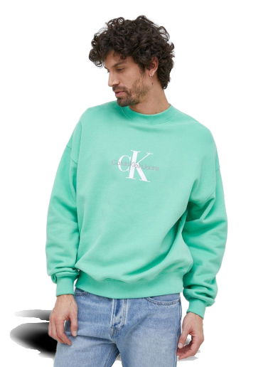 Суитчър CALVIN KLEIN Oversized Monogram Sweatshirt Тюркоазено | J30J323161.PPYX